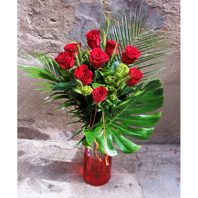 Roses de Sant Jordi tija extra amb Gerro de vidre Roses de Sant Jordi tija extra amb Gerro de vidre