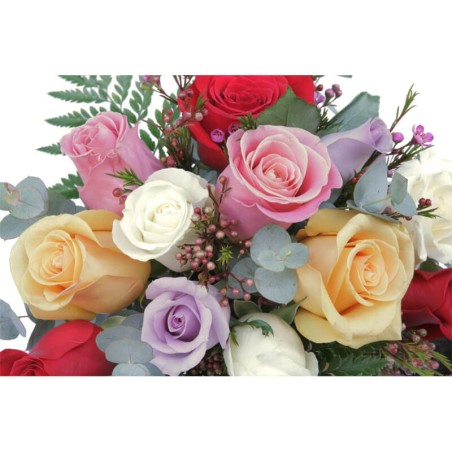 Bouquet de Rosas Multicolor San Valentín