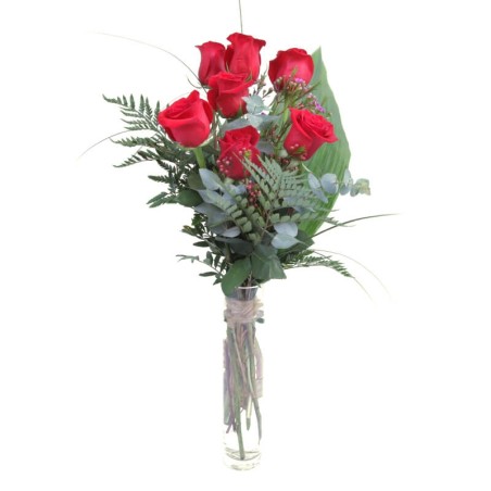 12 roses vermelles tija extra "Presente"