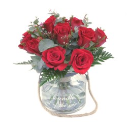 Bouquet de Rosas San Valentín en base de cristal