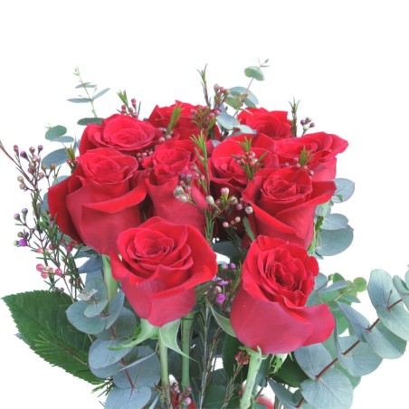 Bouquet de Rosas San Valentín en base metálica