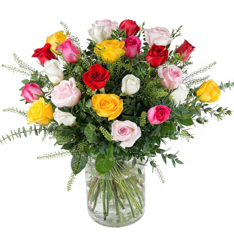 Ram 24 roses multicolor Cariño Ram 24 roses multicolor Cariño